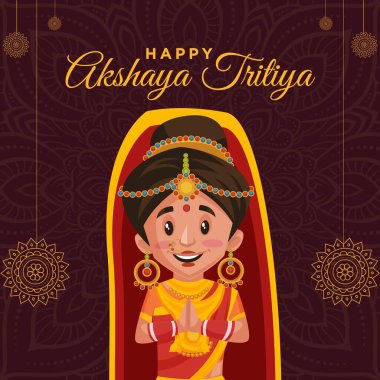 Mutlu Akshaya Tritiya sancak tasarım şablonu. Vektör grafik illüstrasyonu.