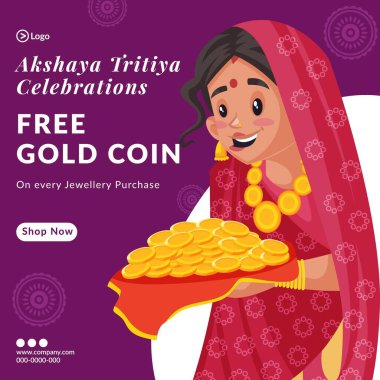 Akshaya Tritiya kutlamalarının yaratıcı illüstrasyonu yeşil arka plandaki her mücevher alımında bedava altın para..