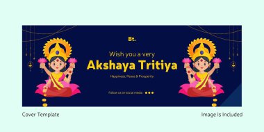 Akshaya Tritiya 'nın kapak tasarımını kutlarım. Vektör grafik illüstrasyonu.