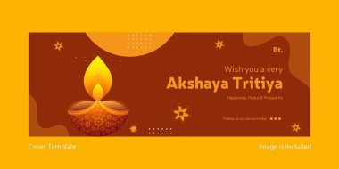 Akshaya Tritiya 'nın kapak tasarımını kutlarım. Vektör grafik illüstrasyonu.