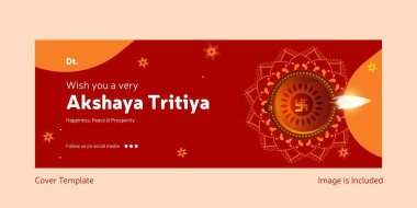 Akshaya Tritiya 'nın kapak tasarımını kutlarım. Vektör grafik illüstrasyonu.