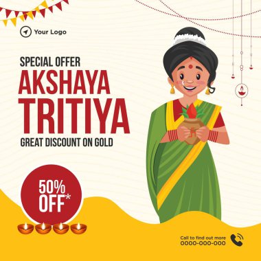 Mutlu Akshaya Tritiya 'nın özel tasarımı. Vektör grafik illüstrasyonu.