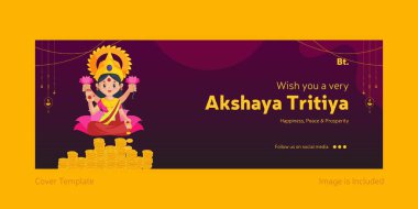 Akshaya Tritiya 'nın kapak tasarımını kutlarım. Vektör grafik illüstrasyonu.