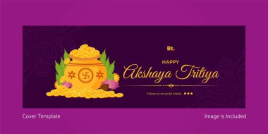 Mutlu Akshaya Tritiya kapak sayfaları. Vektör grafik illüstrasyonu.