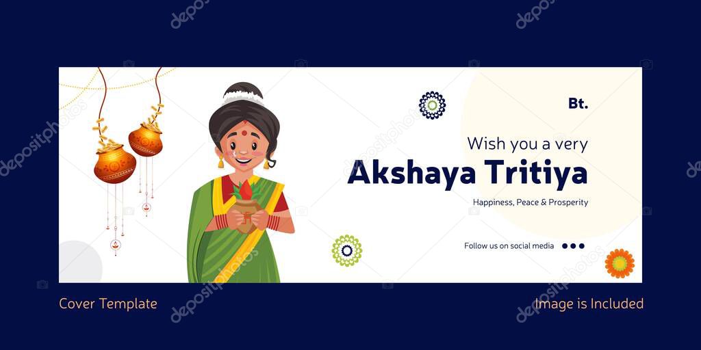 Wish you a very happy Akshaya Tritiya cover design. Vector graphic illustration.
