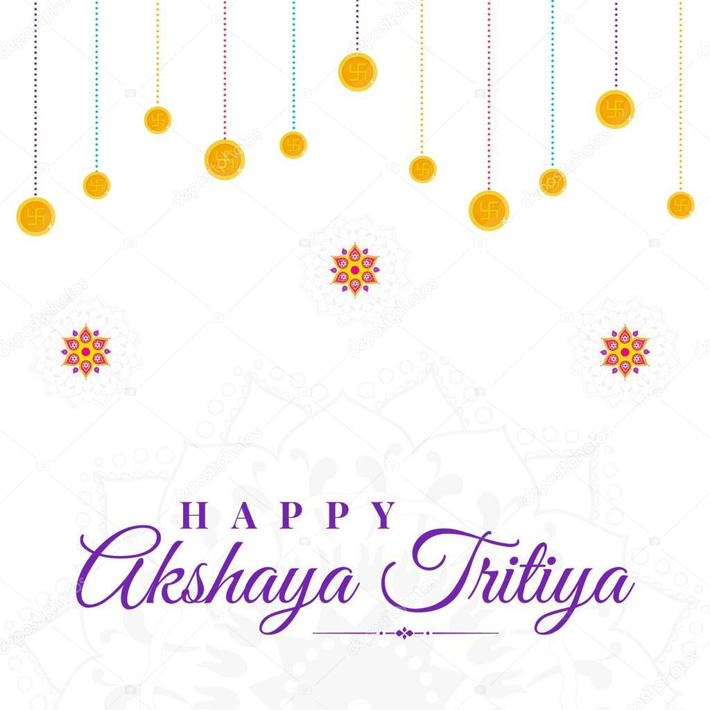 Banner design of happy Akshaya Tritiya festival template. Vector graphic illustration.