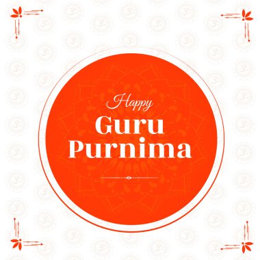 Mutlu guru Purnima şablonunun bayrak tasarımı. Vektör grafik illüstrasyonu.