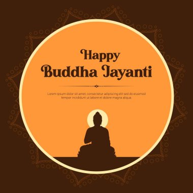 Vesak Day karikatür şablonunun pankart tasarımı. Vektör grafik illüstrasyonu.