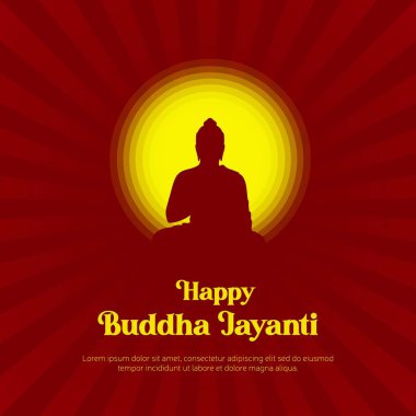 Vesak Day karikatür şablonunun pankart tasarımı. Vektör grafik illüstrasyonu.