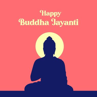 Vesak Day karikatür şablonunun pankart tasarımı. Vektör grafik illüstrasyonu.