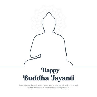 Vesak Day karikatür şablonunun pankart tasarımı. Vektör grafik illüstrasyonu.