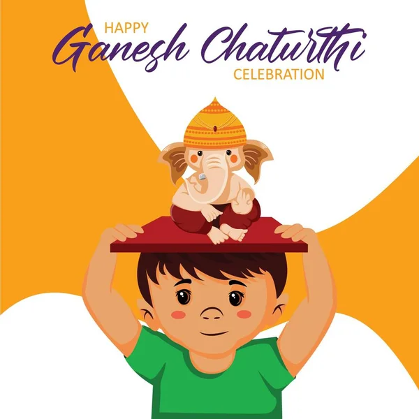 Banner Design Šťastný Ganesh Chaturthi Indické Festivalové Šablony — Stockový vektor