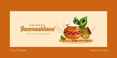 Hint festivali Krishna janmashtami kapak sayfası tasarımı.