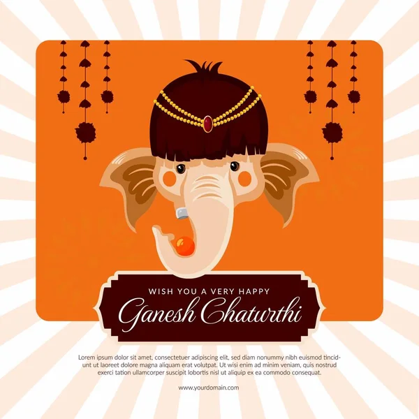 Kívánok Egy Nagyon Boldog Ganesh Chaturthi Banner Design Sablont — Stock Vector