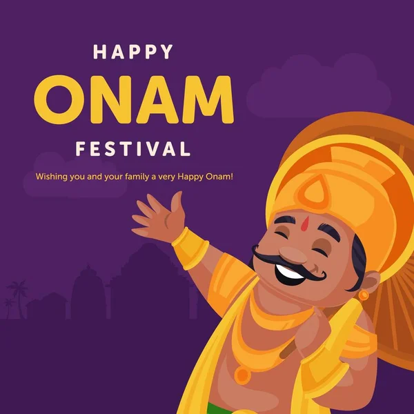 Happy Onam Festival Banner Design Vorlage — Stockvektor