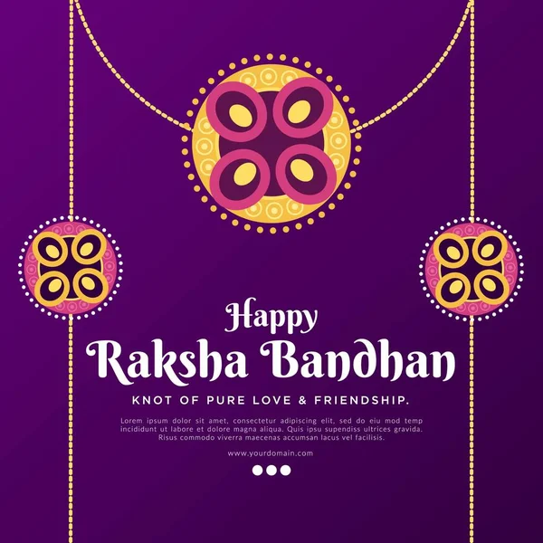 Banner Design Šťastný Raksha Bandhan Indické Festivalové Šablony — Stockový vektor