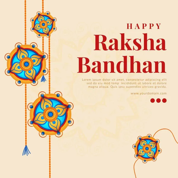 Banner Diseño Feliz Raksha Bandhan Plantilla Del Festival Indio — Archivo Imágenes Vectoriales