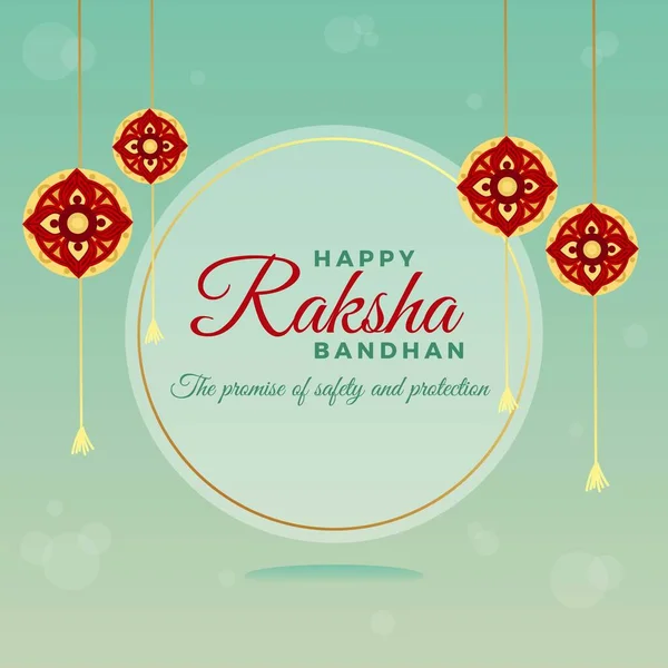 Banner Ontwerp Van Gelukkig Raksha Bandhan Indiase Festival Template — Stockvector