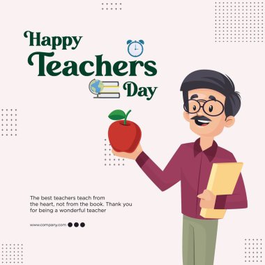 Mutlu öğretmenler günü afiş tasarım şablonu.