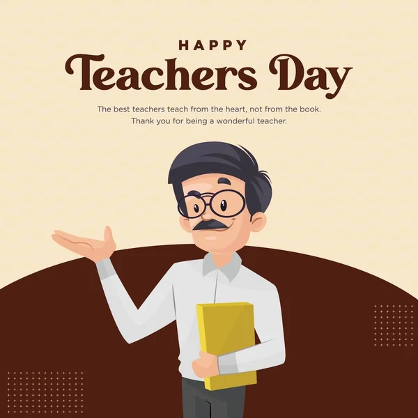 Happy Teachers Day Banner Design Template — Stock Vector