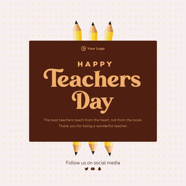 Happy Teachers Day Banner Design Template — Stock Vector