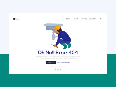 Hata 404 iniş sayfası düz şablon tasarımı.