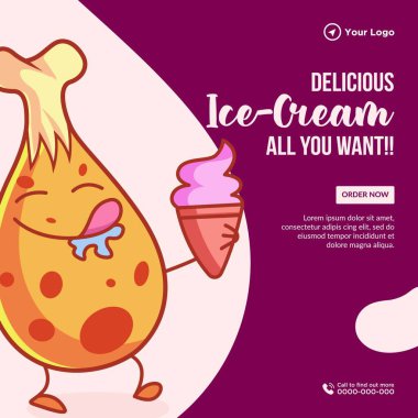 Lezzetli dondurmanın bayrak tasarımı istediğiniz kadar şablon.