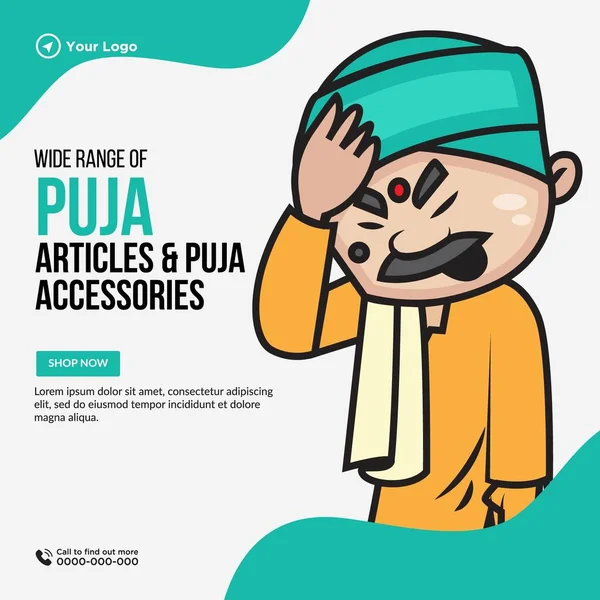 Design Banner Ampla Gama Modelo Puja —  Vetores de Stock