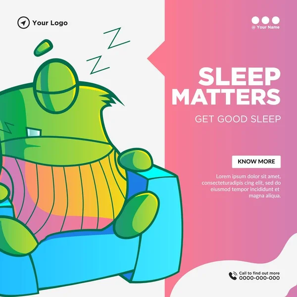 Banner Design Spánkové Záležitosti Dostat Dobrou Šablonu Spánku — Stockový vektor