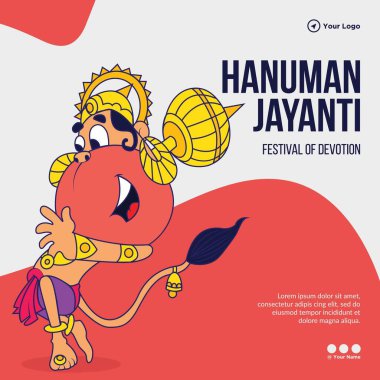 Hanuman Jayanti şablonunun pankart tasarımı.