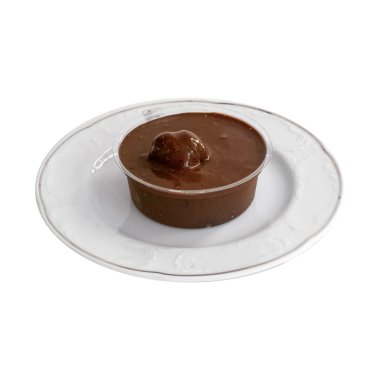 Çikolata tatlı profiterol Kapat üzerinde beyaz izole