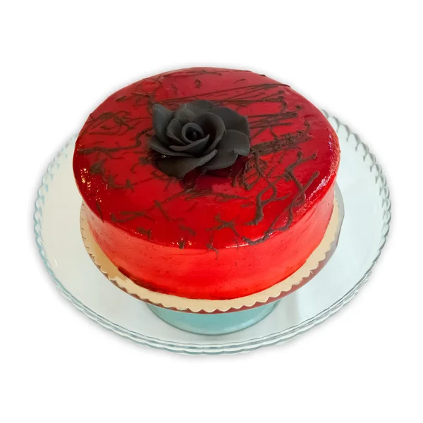 Rote Marmeladenkuchen auf weißem Hintergrund — Stockfoto