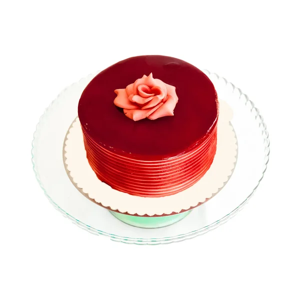 Rode gelei taart op een witte achtergrond — Stockfoto