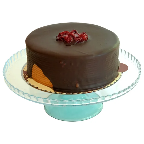 Geburtstagstorte mit Schokolade isoliert auf weißem Hintergrund — Stockfoto