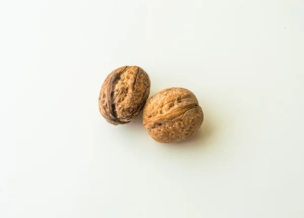 Walnuts in shell on a white background — Stock Photo, Image