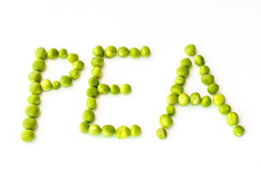 Beyaz izole bezelye yazma