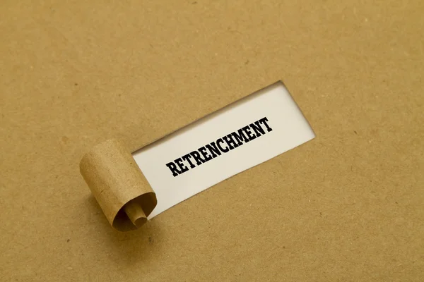 Retrenchment Inscription Hole Cardboard — Stock Photo, Image