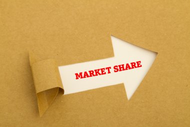 Pazar payı yazıtın ok karton şeklinde delik içinde