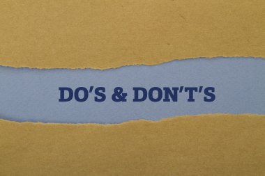 karton delik içinde DOS ve donts Yazıtı