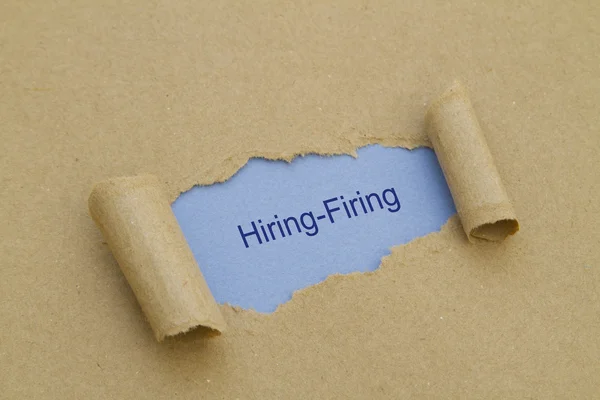 Hiring Firing Inscription Hole Cardboard — Stock Photo, Image