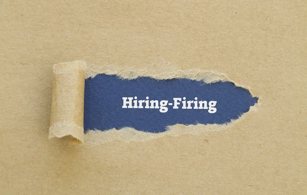 Hiring Firing Inscription Hole Cardboard — Stock Photo, Image