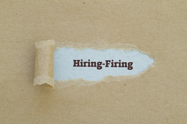 Hiring Firing Inscription Hole Cardboard — Stock Photo, Image