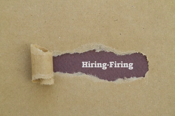 Hiring Firing Inscription Hole Cardboard — Stock Photo, Image