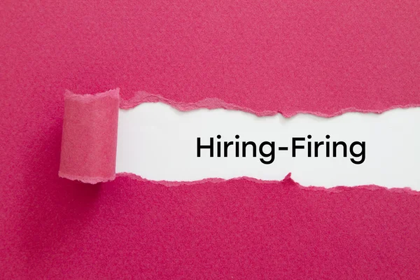 Hiring Firing Inscription Hole Cardboard — Stock Photo, Image