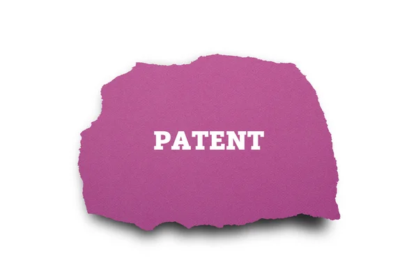Patent Inscriptie Vel Papier Geïsoleerd Wit — Stockfoto