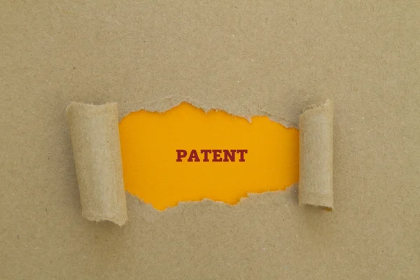 Patent Inscriptie Binnenkant Gat Karton — Stockfoto