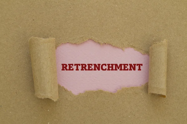 Retrenchment Inscription Hole Cardboard — Stock Photo, Image