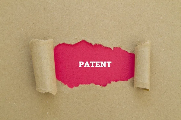 Patent Inscriptie Binnenkant Gat Karton — Stockfoto