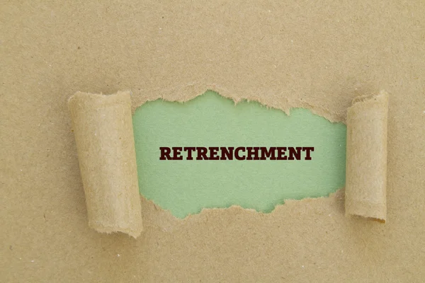 Retrenchment Inscription Hole Cardboard — Stock Photo, Image