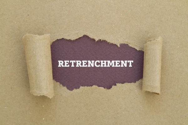 Retrenchment Inscription Hole Cardboard — Stock Photo, Image